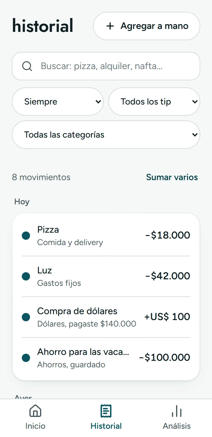 Pantalla de Cuentin: Todo lo que anotaste