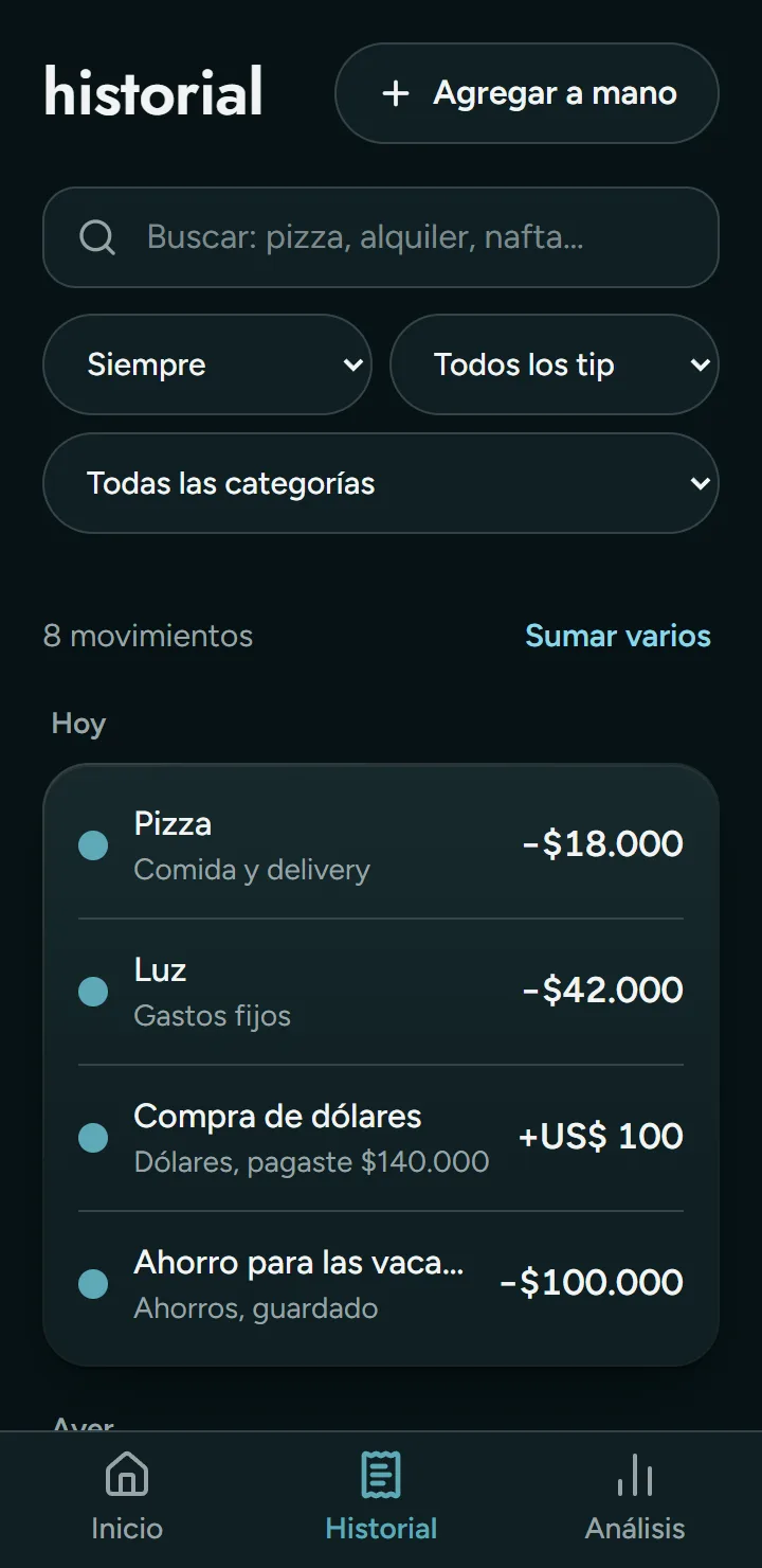 Pantalla de Cuentin: Todo lo que anotaste